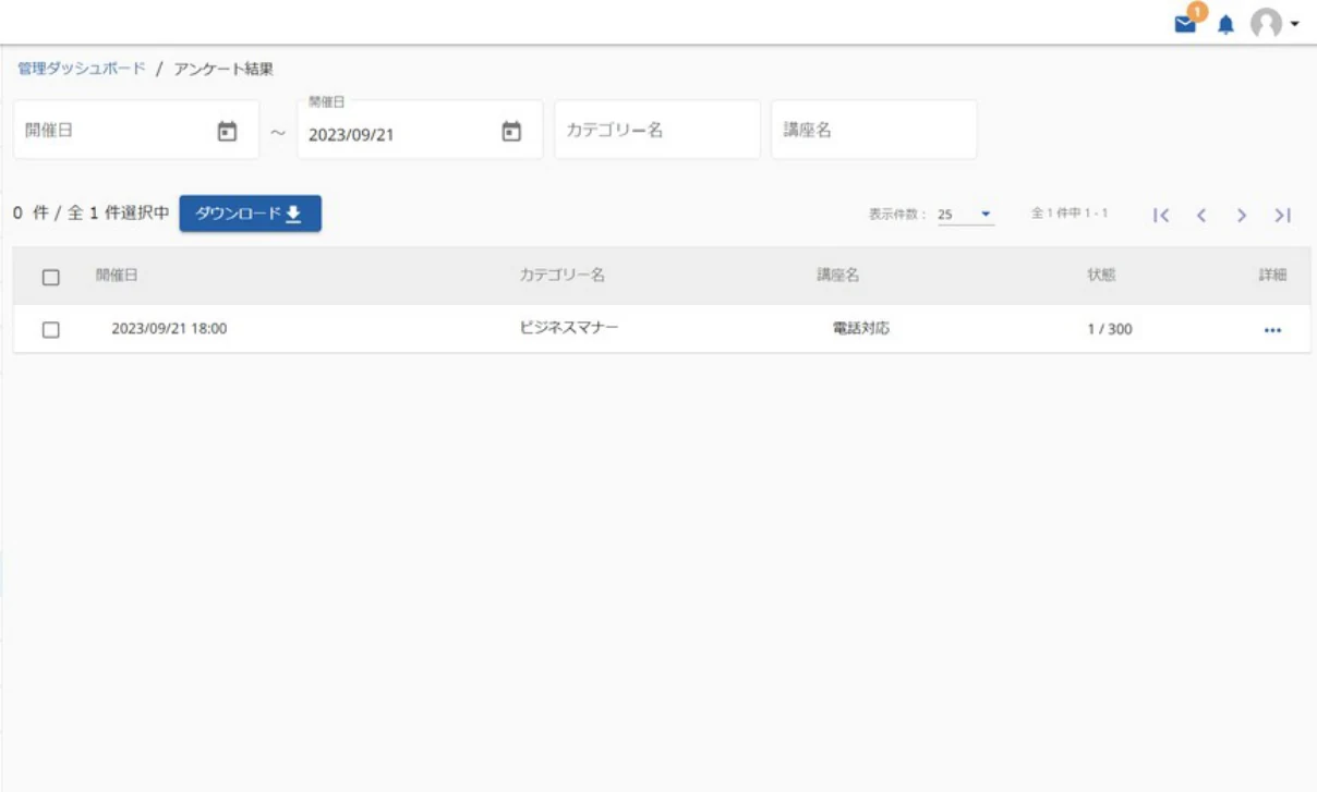 アンケート結果画面
