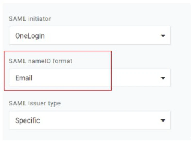 SAML nameID formatの設定